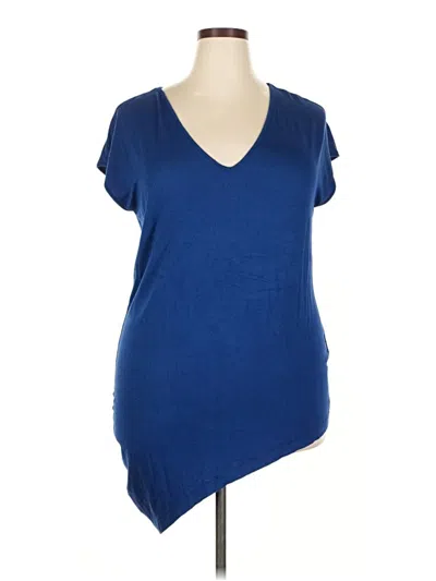 Pre-owned Universal Standard Short Sleeve Top Blue V Neck Tops