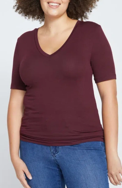 Universal Standard Short Sleeve Top In Burgundy