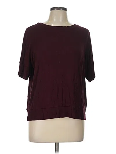Pre-owned Universal Standard Short Sleeve Top Burgundy Crew Neck Tops