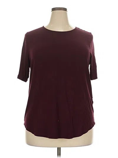 Pre-owned Universal Standard Short Sleeve Top Burgundy Crew Neck Tops