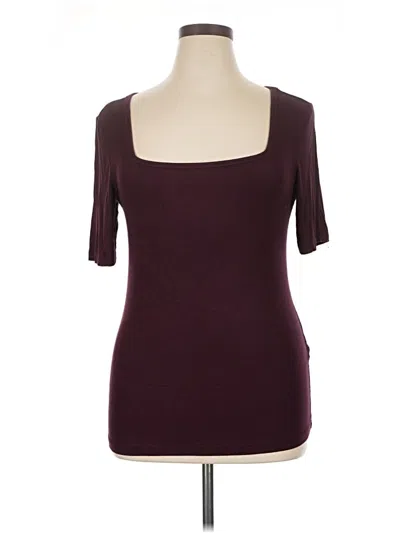 Pre-owned Universal Standard Short Sleeve Top Burgundy Scoop Neck Tops