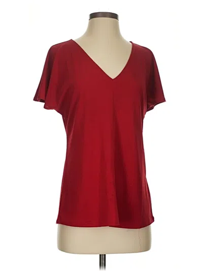Pre-owned Universal Standard Short Sleeve Top Burgundy V Neck Tops