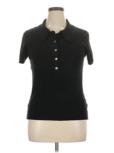 Pre-owned Universal Standard Short Sleeve Turtleneck In Black