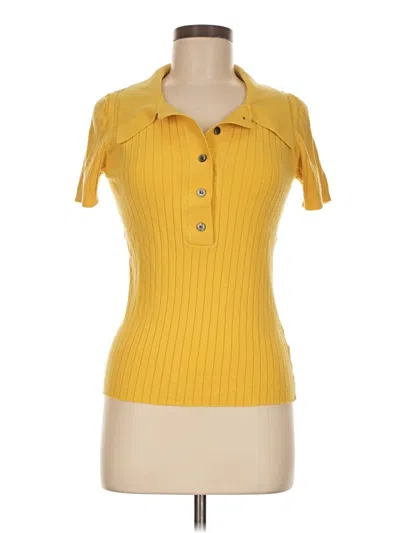Pre-owned Universal Standard Short Sleeve Turtleneck In Yellow