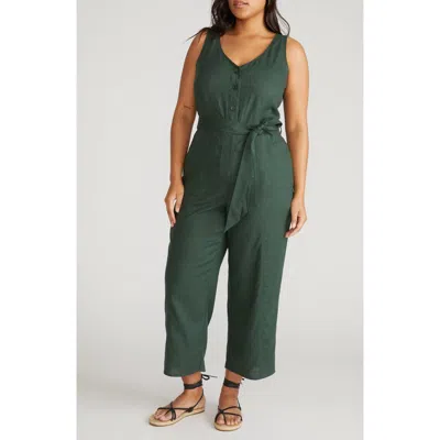 Universal Standard Sleeveless Tie Waist Linen Jumpsuit