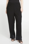 Universal Standard Soiree Satin Trim Pants In Black/black Shine