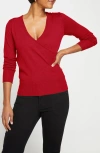 Universal Standard Statement Wrap Sweater In Vermillion Red