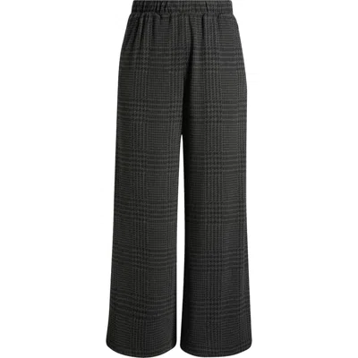 Universal Standard Stephanie Wide Leg Ponte Pants In Charcoal Houndstooth