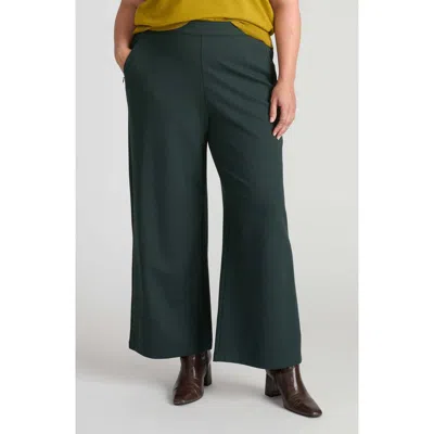 Universal Standard Stephanie Wide Leg Ponte Pants In Green Gemstone