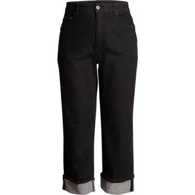 Universal Standard Stevie Cuff Jeans In Black Selvedge