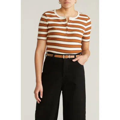 Universal Standard Stove Pipe Cotton Rib Henley In Multi