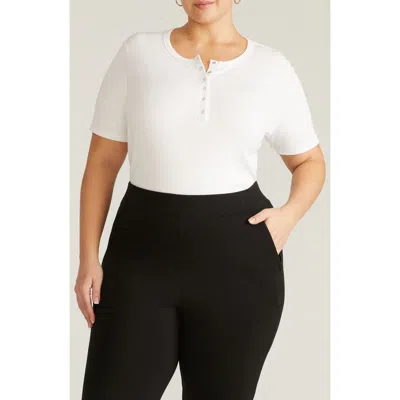 Universal Standard Stove Pipe Cotton Rib Henley In White