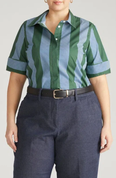 Universal Standard Stretch Poplin Shirt In Multi