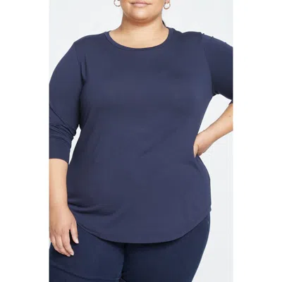 Universal Standard T Rex Long Sleeve Tee In Blue