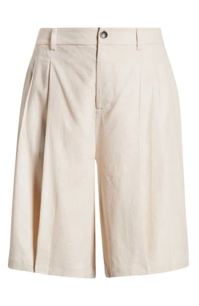 Universal Standard Tailored Linen Blend Shorts In Ecru