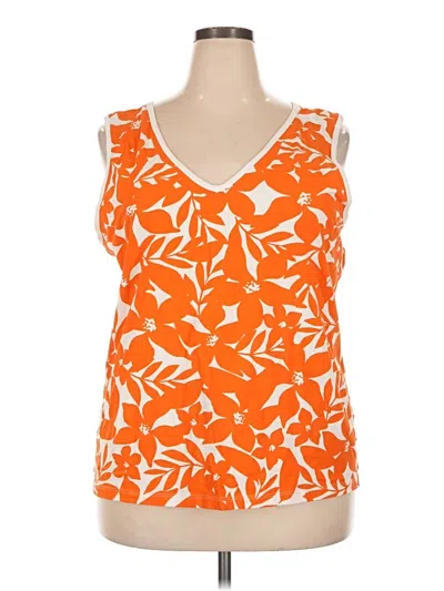 Pre-owned Universal Standard Tank Top Orange Open Neckline Tops