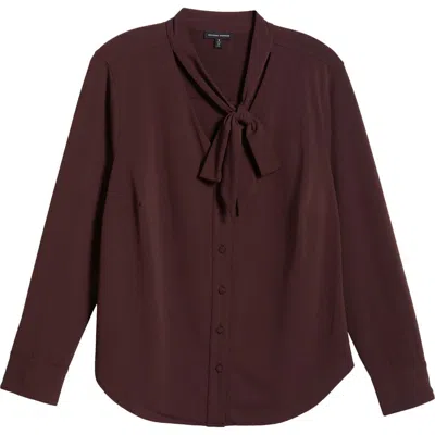 Universal Standard Tess Crepe Tie Neck Top In Brulee