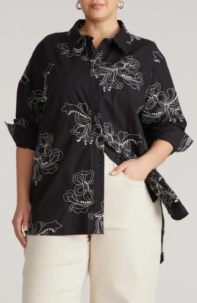 Universal Standard The Artist Poplin Shirt In Black