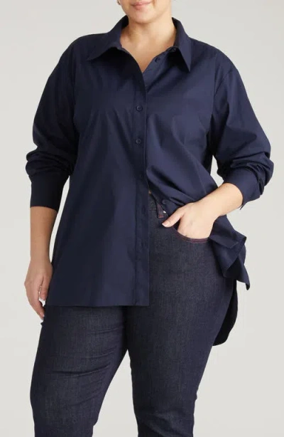 Universal Standard The Artist Poplin Shirt In Blue