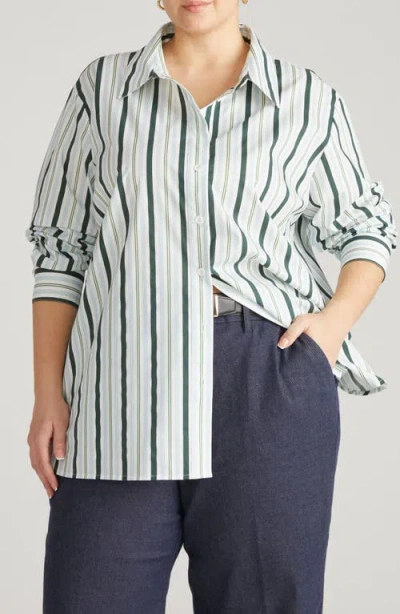 Universal Standard The Artist Poplin Shirt In Green