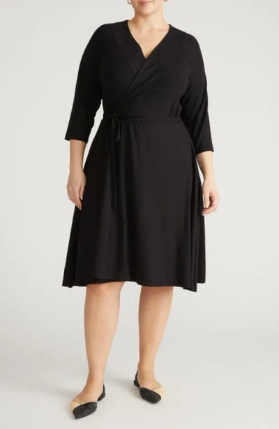Universal Standard The Divine Jersey Wrap Dress In Black
