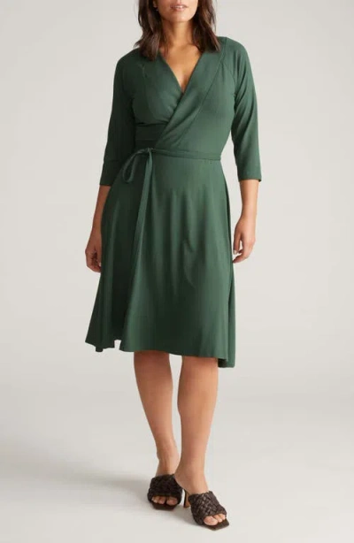 Universal Standard The Divine Jersey Wrap Dress In Green