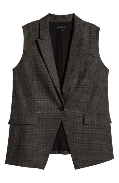 Universal Standard The Long Plaid Vest In Brown Plaid