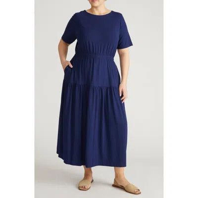 Universal Standard Thea Divine Jersey Midi Dress In Blue