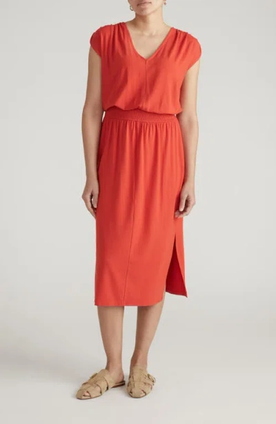 Universal Standard Tish Divine Jersey Midi Dress In Orange