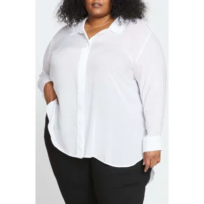 Universal Standard Toni High-low Button-up Tunic In White