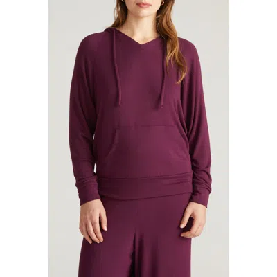 Universal Standard Travel Knit V-neck Hoodie In Purple