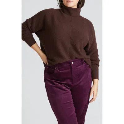 Universal Standard Turtleneck Blanket Sweater In Heather Brown