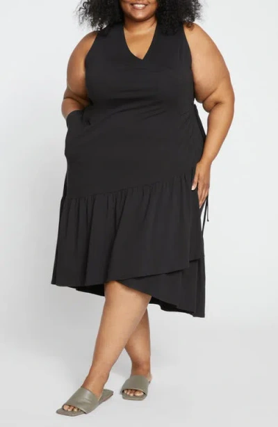 Universal Standard Twirl Tiered Wrap Dress In Black