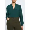 Universal Standard Better-than-silk V-nk Top In Forest Green