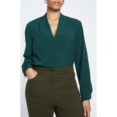 Universal Standard Better-than-silk V-nk Top In Forest Green
