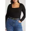 Universal Standard Valentine Liquid Jersey Top In Black