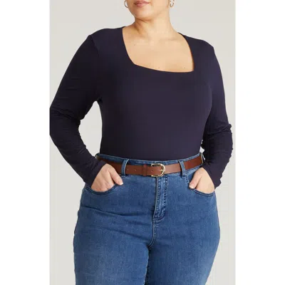 Universal Standard Valentine Liquid Jersey Top In Blue