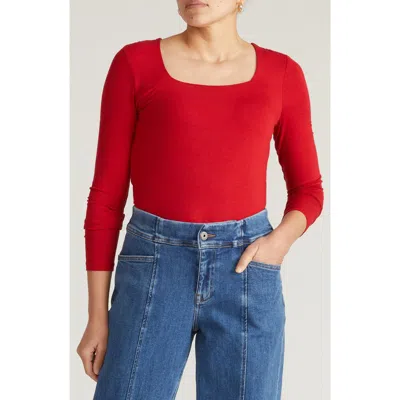 Universal Standard Valentine Liquid Jersey Top In Red