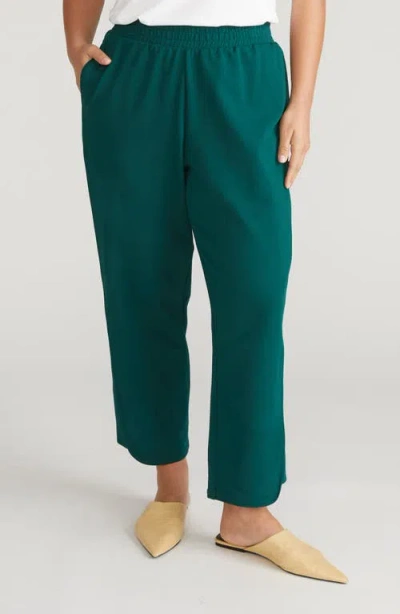 Universal Standard Varsity Pull-on Wide Leg Terry Pants In Green