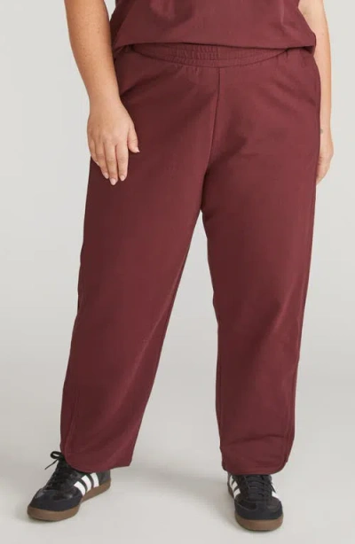 Universal Standard Varsity Pull-on Wide Leg Terry Pants In Red