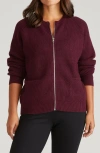 Universal Standard Vicki Zip-up Cardigan In Burgundy