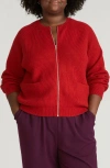 Universal Standard Vicki Zip-up Cardigan In Red