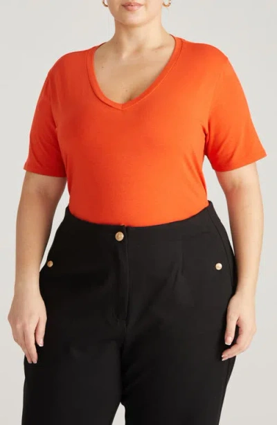Universal Standard V-rex Tee In Orange