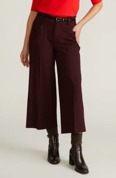 Universal Standard Wide Leg Ponte Crop Pants In Black Cherry