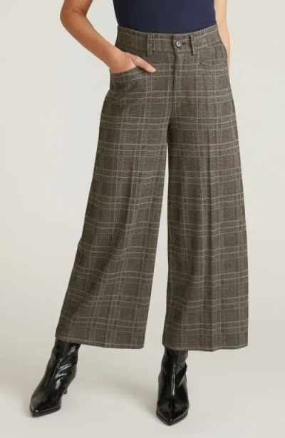 Universal Standard Wide Leg Ponte Crop Pants In British Plaid