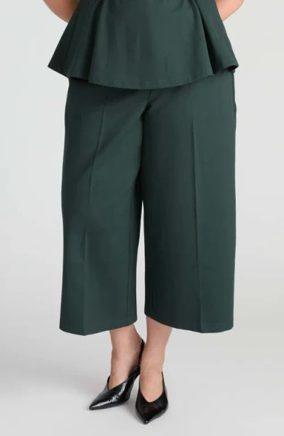 Universal Standard Wide Leg Ponte Crop Pants In Green Gemstone