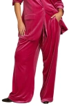 Universal Standard Wide Leg Velvet Pants In Cerise
