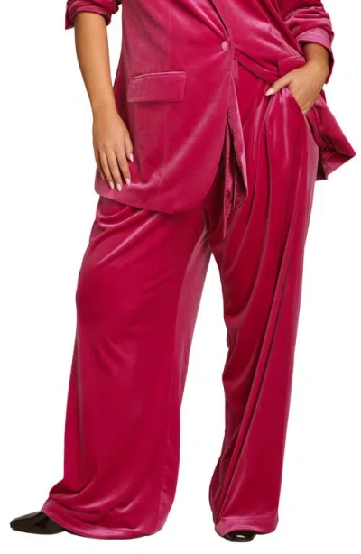 Universal Standard Wide Leg Velvet Pants In Cerise