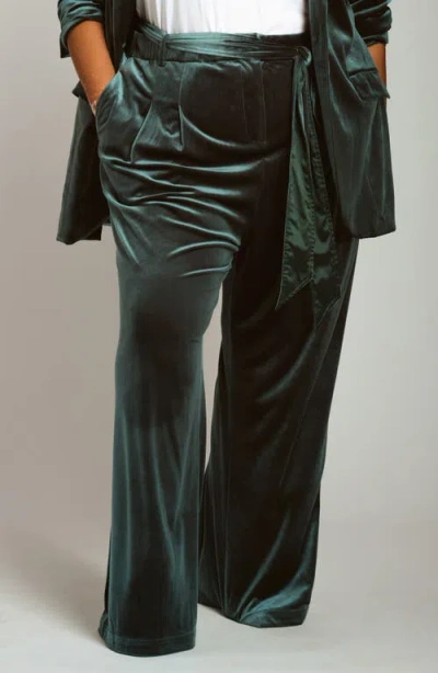 Universal Standard Wide Leg Velvet Pants In Scarab