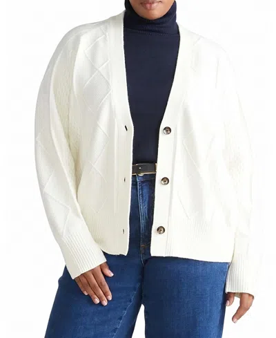 Universal Standard Women's Plus Cable Knit Cardigan In White